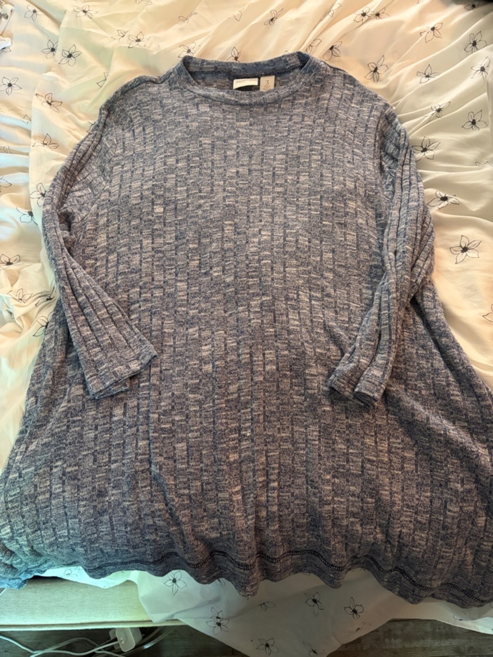 Zenergy by Chicos Cozy Heathered Blue Knit Tunic